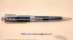 Perfect Replica Montblanc Meisterstuck Stainless Steel Clip Black With White Ballpoint Pen